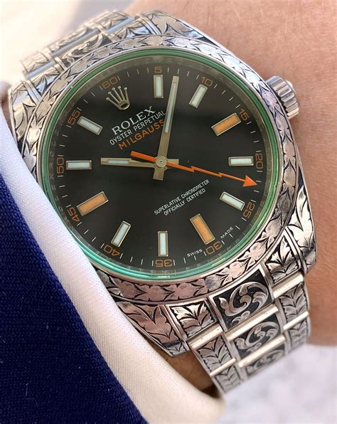 rolex oyster perpetual milgauss engraved|oyster perpetual milgauss rolex price.